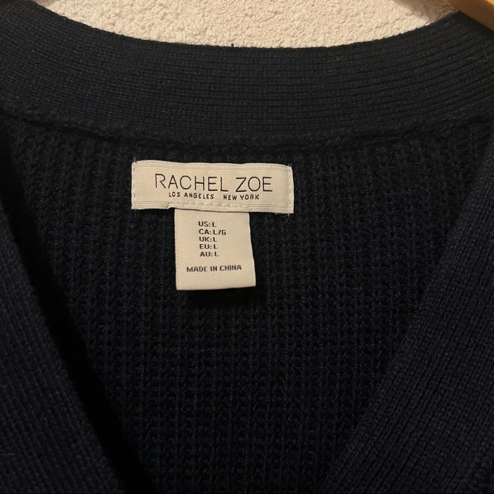Rachel Zoe New York Striped Quarter Button Down Sweater Large